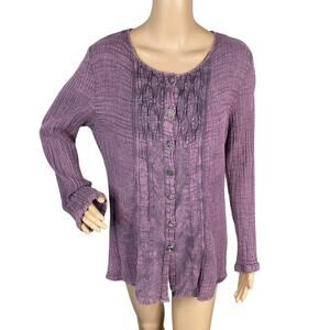Parsley & Sage Vintage Y2K Dusty Purple Gauze Cotton Fairy Tunic Top M
